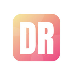 DR Letter Logo Design With Simple style