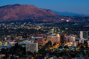 Night City view of Riverside from Mount Rubidoux