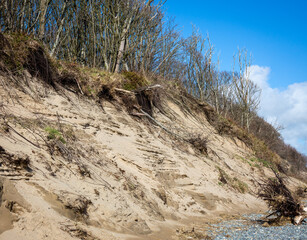 Collapsing Sand Bank in Coastal Erosion