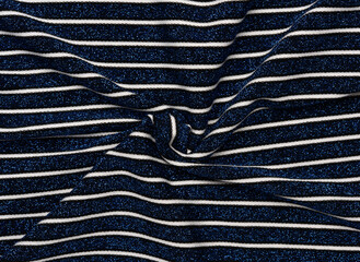 blue fabric with white stripes and shiny lurex for tailoring
