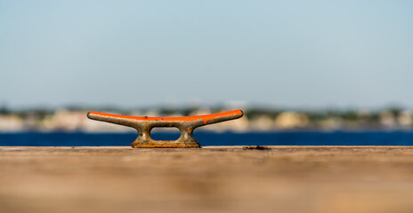 Boat cleat on a dock at Ballast Point Tampa FL