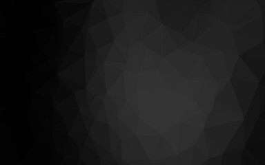 Dark Black vector triangle mosaic texture.