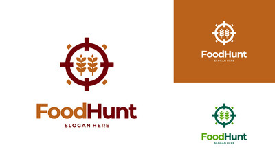 Food Hunter logo designs concept vector, Food Restaurant logo symbol icon template