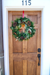 christmas wreath on the door