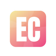EC Letter Logo Design With Simple style