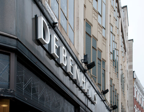 sign above the entrance of the debenhams department store in Kirkgate leeds