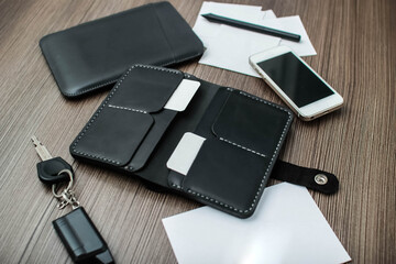 Leather men's and women's leather wallets