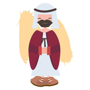 recommend clip art: Isolated Joseph cartoon. Nativity character - Vector illustration