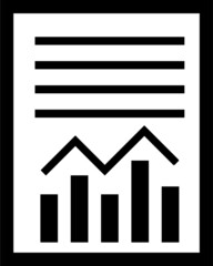 Report text file icon. Document with the graphic symbol. Accounting symbol. Flat icon on white background