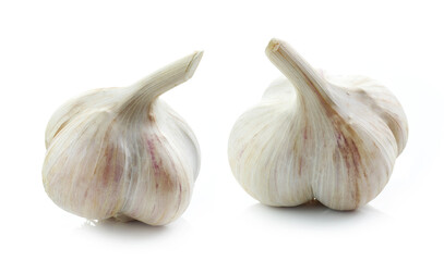 garlic bulbs on white background