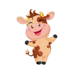 Funny cartoon calf
