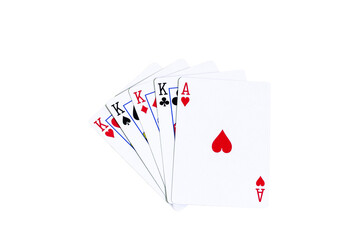 Obraz premium Playing cards, a Four of a kind in a Poker game