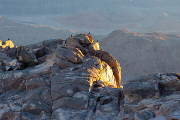 Amazing Sunrise at Sinai Mountain, Beautiful dawn in Egypt, Beautiful view from the mountain