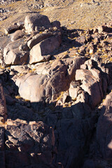 Obraz premium Amazing Sunrise at Sinai Mountain, Beautiful dawn in Egypt, Beautiful view from the mountain