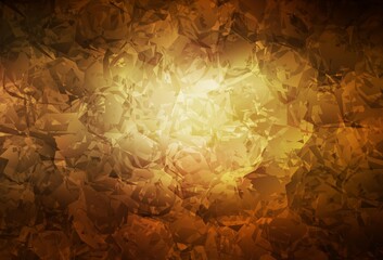 Dark Yellow vector abstract backdrop with roses, flowers.