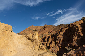 Coloured Canyon in Dahab on South Sinai (Egypt) peninsula. Desert rocks of multicolored sandstone background..