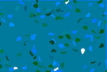 Fototapeta na wymiar Light Blue, Green vector texture with random forms.