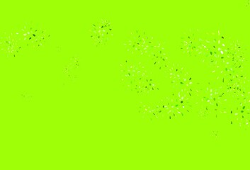 Light Green, Yellow vector doodle background with leaves.