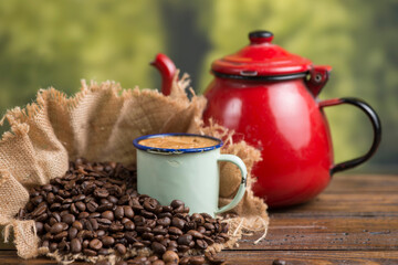 Organic coffee from Colombia served traditional style