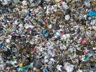 Garbage, Rubbish, Trash, Litter, Drone photo taken from above. Aerial image