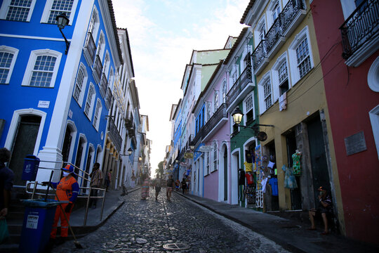 salvador, bahia, brazil - december 16, 2020: View from Largo do Pelourinho, in the Historic Center of the city of Salvador. 
