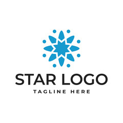 Fototapeta na wymiar Star logo design with outline style. Outer space vector graphics.