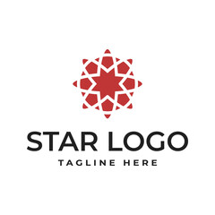Outlined star logo — outer space emblem vector