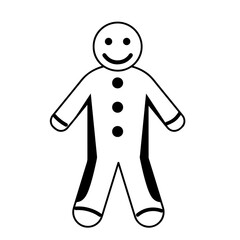 Isolated christmas gingerbread icon with a smiley face. Vector illustration