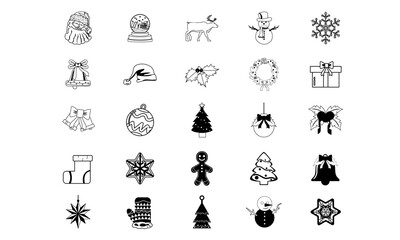 Fototapeta premium Set of christmas icons. Christmas season. Vector illustration
