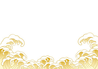 和風の波のイメージイラスト Wall Mural Wallpaper Murals ヨーグル 和風の波のイメージイラスト Wall Mural Wallpaper Murals ヨーグル