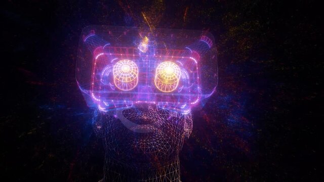 Abstract Virtual Reality Headset. High quality 4k footage