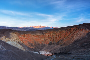 Ubehebe crater view during golden hour
