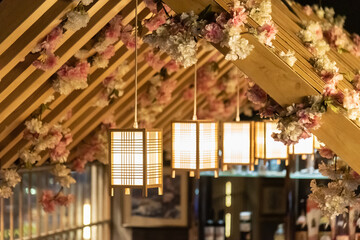 Japanese interior decoration, Japanese restaurant 
