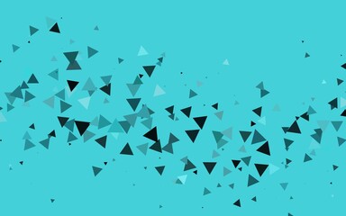 Light BLUE vector template with crystals, triangles.