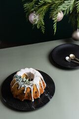 Christmas cake on the table