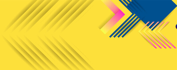Bright juicy colors trendy yellow 2021 background with grey geometric elements, lines and dots for text, universal design of trendy color of the year, banner concept