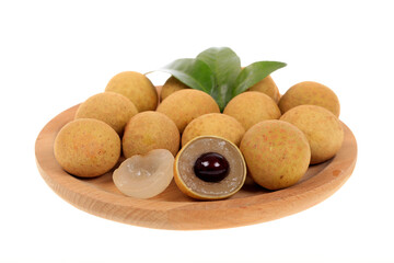  Fresh longan isolated on white background