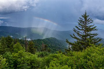 rainbow in the mountains