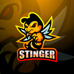 Stinger mascot esport logo design