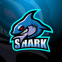Shark mascot esport logo design