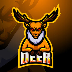 Deer mascot esport logo design