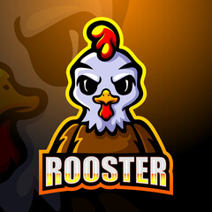 Rooster mascot esport logo design