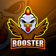 Rooster mascot esport logo design