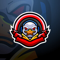 Duck gaming mascot esport logo design