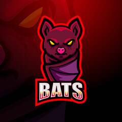 Bat mascot esport logo design