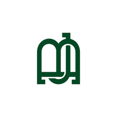 Fototapeta premium abstract letter mj simple linked logo vector