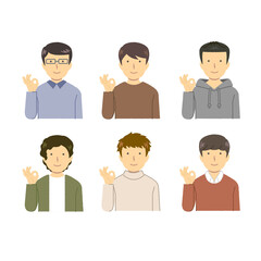 OK sign person illustration: Vector