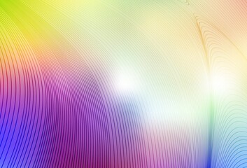 Light Multicolor vector background with bent lines.