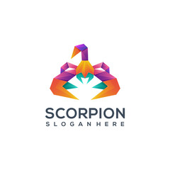 Logo illustration scorpion colorful gradient color vector design