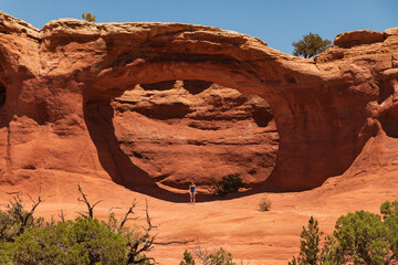 An natural arch at Arches National Park in Utah